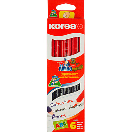 Карандаш Kores Jumbo красный/синий трёхгранный (двусторонний, утолщённый)