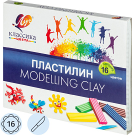 Пластилин классический Луч Классика 16 цветов 320 грамм фото Пластилин классический Луч Классика 16 цветов 320 грамм