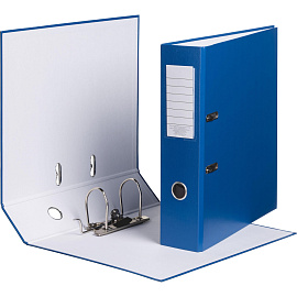 Папка-регистратор Attache Элементари Экономи 80 мм синяя бумвинил/бумага