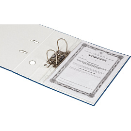 Папка-регистратор Attache Элементари Экономи 80 мм синяя бумвинил/бумага