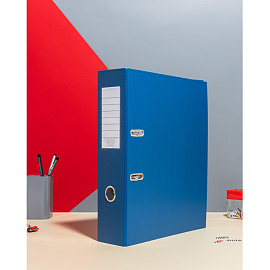 Папка-регистратор Attache Элементари Экономи 80 мм синяя бумвинил/бумага