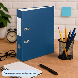 Папка-регистратор Attache Элементари Экономи 80 мм синяя бумвинил/бумага