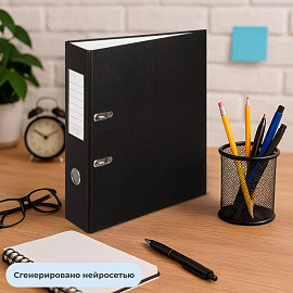 Папка-регистратор Attache Элементари Экономи 80 мм чёрная бумвинил/бумага