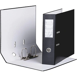 Папка-регистратор Attache Элементари Экономи вертикальная 80 мм черная бумвинил/бумага