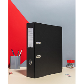 Папка-регистратор Attache Элементари Экономи вертикальная 80 мм черная бумвинил/бумага