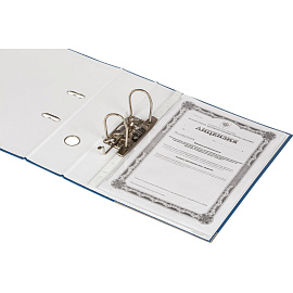 Папка-регистратор Attache Элементари Экономи 80 мм синяя бумвинил/бумага с защитным уголком