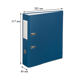 Папка-регистратор Attache Элементари Экономи 80 мм синяя бумвинил/бумага с защитным уголком