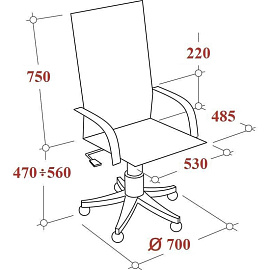 Кресло для руководителя Easy Chair 655 TTW черное (искусственная кожа/сетка/ткань, пластик)