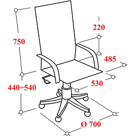 Кресло для руководителя Easy Chair 655 TTW черное (искусственная кожа/сетка/ткань, пластик)