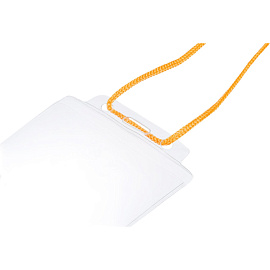 Бейдж Attache вертикальный 77х118 мм с желтой тесьмой (10 штук в упаковке, размер вкладыша: 71x100)