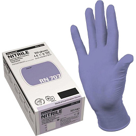 Перчатки медицинские смотровые Manual RN 707 нитриловые неопудренные особопрочные в ассортименте (размер XL, 100 штук/50 пар в упаковке)