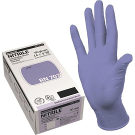 Перчатки медицинские смотровые Manual RN 707 нитриловые неопудренные особопрочные в ассортименте (размер XL, 100 штук/50 пар в упаковке)