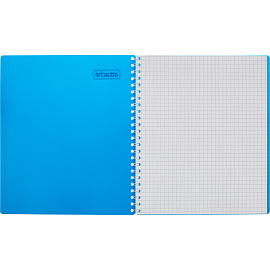Тетрадь общая Attache Plastic А5 48 листов в клетку на спирали (обложка синяя, тиснение фольгой)