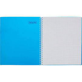 Тетрадь общая Attache Plastic А5 80 листов в клетку на спирали (обложка синяя, тиснение фольгой)