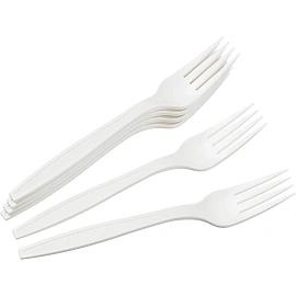 Вилка одноразовая Green Mystery белая 180 мм (50 штук в упаковке)