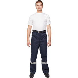 Костюм рабочий летний мужской л05-КБР с СОП синий/васильковый (размер 48-50, рост 170-176 см)