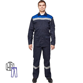 Костюм рабочий летний мужской л05-КБР с СОП синий/васильковый (размер 48-50, рост 182-188 см)