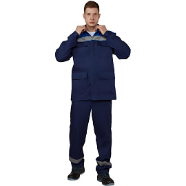 Костюм рабочий летний мужской л05-КБР с СОП синий/васильковый (размер 48-50, рост 182-188 см)