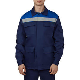 Костюм рабочий летний мужской л05-КБР с СОП синий/васильковый (размер 48-50, рост 182-188 см)