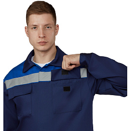 Костюм рабочий летний мужской л05-КБР с СОП синий/васильковый (размер 48-50, рост 182-188 см)