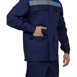 Костюм рабочий летний мужской л05-КБР с СОП синий/васильковый (размер 48-50, рост 182-188 см)