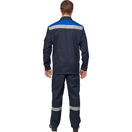 Костюм рабочий летний мужской л05-КБР с СОП синий/васильковый (размер 60-62, рост 182-188 см)