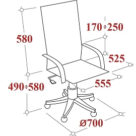 Кресло для руководителя Easy Chair 582 TС чёрное (сетка/ткань, металл)