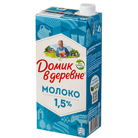 Молоко Домик в деревне ультрапастеризованное 1.5% 925 мл