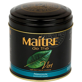 Чай листовой зеленый Maitre Наполеон 100 г (сливки) фото Чай листовой зеленый Maitre Наполеон 100 г (сливки)