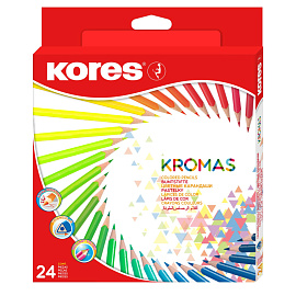 Карандаши цветные Kores Kromas 24 карандаша 24 цвета трёхгранные