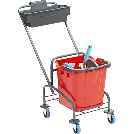 Тележка уборочная одноведерная 25л отжим, контейнер, мет.каркас ТК722
