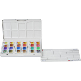 Краски акварельные Санкт-Петербург набор 24 цвета по 2.5 мл в кюветах с палитрой фото Краски акварельные Санкт-Петербург набор 24 цвета по 2.5 мл в кюветах с палитрой