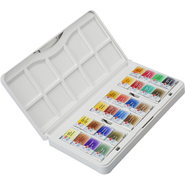 Краски акварельные Санкт-Петербург набор 24 цвета по 2.5 мл в кюветах с палитрой фото Краски акварельные Санкт-Петербург набор 24 цвета по 2.5 мл в кюветах с палитрой