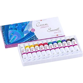 Краски акриловые Невская палитра Сонет набор 12 цветов по 18 мл в тубах