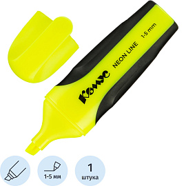 Маркер текстовыделитель Комус Neon Line 1-5мм желтый