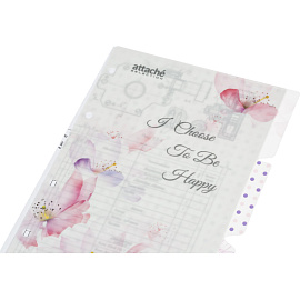 Разделитель листов пластиковый Attache Selection Flower dreams А5 3 листа по цветам (148x210 мм)