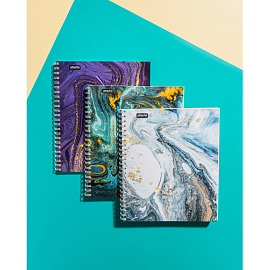 Бизнес-тетрадь Attache Selection Fluid A4 96 листов бирюзовая в клетку на спирали (203х290 мм)