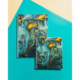 Бизнес-тетрадь Attache Selection Fluid A4 96 листов бирюзовая в клетку на спирали (203х290 мм)