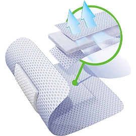 Пластырь-повязка Teneris T-Pore на нетканой основе с впитывающей подушкой стерильная 6x7 см (50 штук в упаковке)