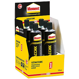 Клей контактный Момент-1 Классик универсальный водостойкий 125 мл фото Клей контактный Момент-1 Классик универсальный водостойкий 125 мл