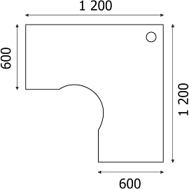Стол угловой Арго А-203.60 правый (бук, 1200х1200х760 мм)