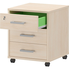 Тумба подкатная Арго АТЛ-03 с замком (бук, 440х450х580 мм, 3 ящика) фото Тумба подкатная Арго АТЛ-03 с замком (бук, 440х450х580 мм, 3 ящика)