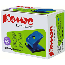 Дырокол Комус Vigor 6365 до 40 листов синий с линейкой фото Дырокол Комус Vigor 6365 до 40 листов синий с линейкой