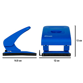 Дырокол Комус Vigor 6365 до 40 листов синий с линейкой фото Дырокол Комус Vigor 6365 до 40 листов синий с линейкой