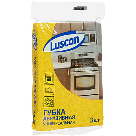 ПАД ручной Luscan абразивный жёсткий 13x9 см зелёный (3 штуки в упаковке)