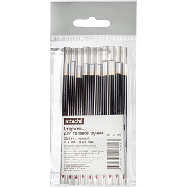 Стержень гелевый Attache 110 мм черный (толщина линии 0.7 мм, 10 штук в упаковке) фото Стержень гелевый Attache 110 мм черный (толщина линии 0.7 мм, 10 штук в упаковке)