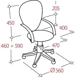 Кресло офисное Бюрократ CH 797 черное (сетка/ткань, пластик)
