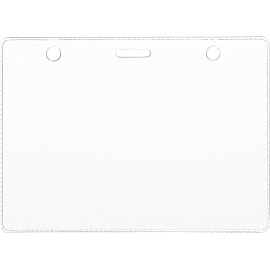 Бейдж Attache горизонтальный 120х87 мм с зажимом и синей тесьмой (10 штук в упаковке, размер вкладыша: 113х70)