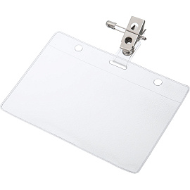 Бейдж Attache горизонтальный 120х87 мм булавка/зажим (10 штук в упаковке, размер вкладыша: 113х70)