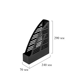 Лоток вертикальный для бумаг 70 мм Attache пластиковый черный (4 штуки в упаковке)